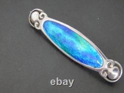 Murrle Bennett Art Nouveau Solid Silver Enamel Brooch Arts & Crafts