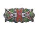 Murrle Bennett Silver & Enamel Brooch Antique Art Nouveau Green & Orange 10.8g