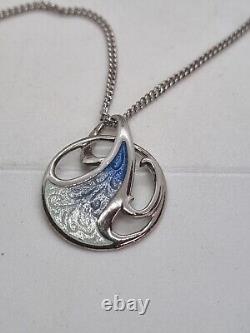 NICOLE BARR Sterling Silver/925 Vitreous Blue/GREEN Enamel ART NOUVEAU Style