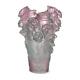 New Daum Crystal Mini Rose Passion Vase Green & Pink #05264-1/c Brand Nib F/sh