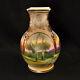 Nippon M-in-wreath Vase 8 5/8 Panoramic Scenic View Hand Painted Gold 1911-1918