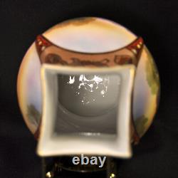 Nippon M-in-Wreath Vase 8 5/8 Panoramic Scenic View Hand Painted Gold 1911-1918