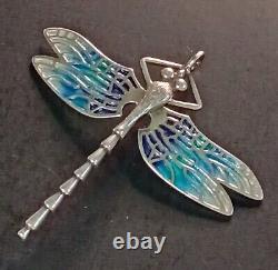 Norman Grant Vintage Art Nouveau Style Silver Dragonfly Pendant PLEASE READ
