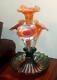 Northwood Rare 1906 Wide Panel Epergne In 2 Colors Marigold & Green Exc Cond