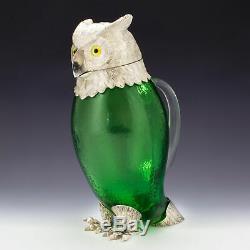 Novelty Owl Shaped Silver Plate Claret Jug