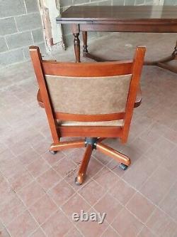 Old Charm Oak Leather Gainsborough/captains/desk Chair/ Green Leather Desk Chair