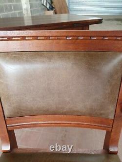 Old Charm Oak Leather Gainsborough/captains/desk Chair/ Green Leather Desk Chair