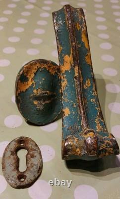 Orig Antique Art Nouveau Heavy Door Knocker, Striking Plate, Keyhole, shabby chic Orig Antique Art Nouveau Heavy Door Knocker, Striking Plate, Keyhole, shabby chic
