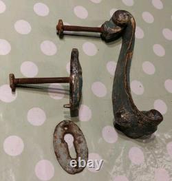 Orig Antique Art Nouveau Heavy Door Knocker, Striking Plate, Keyhole, shabby chic Orig Antique Art Nouveau Heavy Door Knocker, Striking Plate, Keyhole, shabby chic