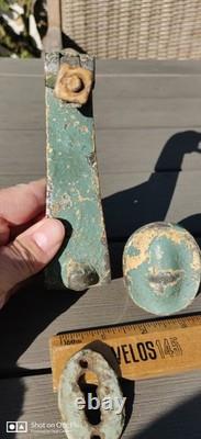 Orig Antique Art Nouveau Heavy Door Knocker, Striking Plate, Keyhole, shabby chic Orig Antique Art Nouveau Heavy Door Knocker, Striking Plate, Keyhole, shabby chic