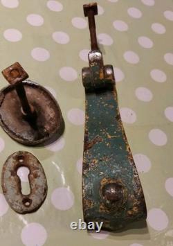 Orig Antique Art Nouveau Heavy Door Knocker, Striking Plate, Keyhole, shabby chic Orig Antique Art Nouveau Heavy Door Knocker, Striking Plate, Keyhole, shabby chic