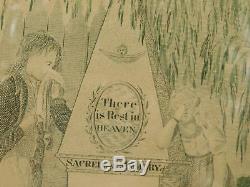 Original Engraving 1800's There is Rest in Heaven American Mourning
