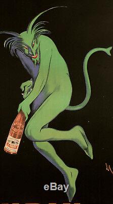 Original Vintage Poster L. Cappiello Maurin Quina Green Devil 1906