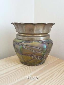 PALLME KÖNIG & Habel Jugendstil Art Nouveau Antique Iridescent Glass Vase