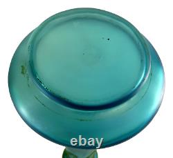 PALLME KONIG Rare PAIR of Art Nouveau Iridescent Blue & Green Glass Vase