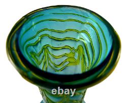 PALLME KONIG Rare PAIR of Art Nouveau Iridescent Blue & Green Glass Vase