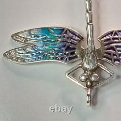 PLEASE READ Norman Grant Vintage Art Nouveau Style Silver Dragonfly Pendant