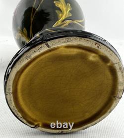 Pair LARGE 47cm Art Nouveau Pottery Vases Poppy Flowers Style Weller Ravissant