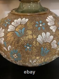 Pair Large Royal Doulton Stoneware Slater's Floral Glazed Art Nouveau Vase 40cm
