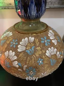 Pair Large Royal Doulton Stoneware Slater's Floral Glazed Art Nouveau Vase 40cm