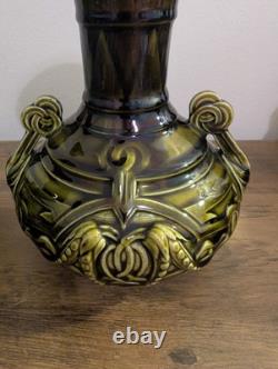 Pair Of Art Nouveau Majolica vases by Sarreguemines French Antiques