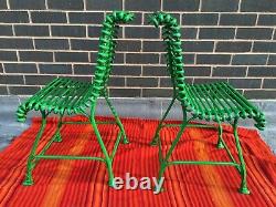 Pair Of Original Arras S Sauveur Wrought Iron Garden Chairs Circa 1900-1910