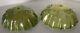 Pair Original Antique Green Glass Art Nouveau Epergne Fonts, Or Lamp Shades