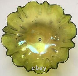 Pair Original Antique Green Glass Art Nouveau Epergne Fonts, Or Lamp Shades
