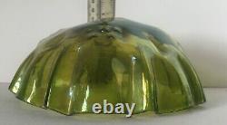 Pair Original Antique Green Glass Art Nouveau Epergne Fonts, Or Lamp Shades