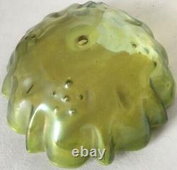 Pair Original Antique Green Glass Art Nouveau Epergne Fonts, Or Lamp Shades