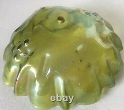 Pair Original Antique Green Glass Art Nouveau Epergne Fonts, Or Lamp Shades