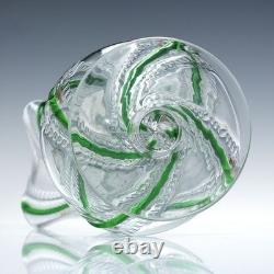 Pair Tall Stevens & Williams Art Nouveau Green Trailed Glass Vases c1895