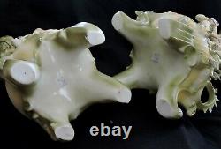 Pair VASES, porcelain, Art Nouveau, figural, Saxony, Germany, c1900, 16