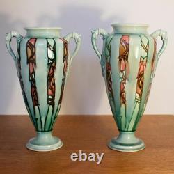 Pair of Tall Minton Pottery Secessionist Art Nouveau Vases