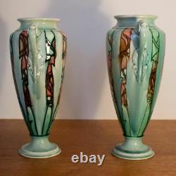 Pair of Tall Minton Pottery Secessionist Art Nouveau Vases