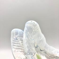 Pair of Victorian Kralik Opalescent Jack In The Pulpit Floriform Glass Vases