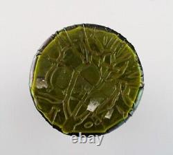 Pallme-König Art Nouveau vase in green art glass with silver mounting