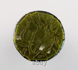 Pallme-König Art Nouveau vase in green art glass with silver mounting