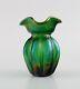 Pallme-könig Art Nouveau Vase In Green Iridescent Art Glass. Approx. 1900