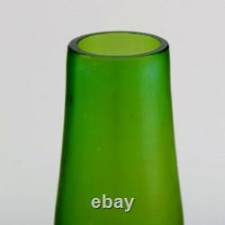 Pallme-König Art Nouveau vase in green mouth-blown art glass. Approx. 1910