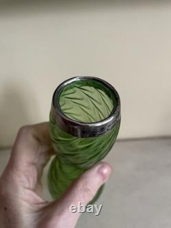 Pallme Konig Vase With Silver Collar/mouthpiece. Lustre Art Nouveau