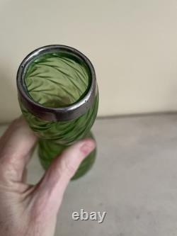 Pallme Konig Vase With Silver Collar/mouthpiece. Lustre Art Nouveau