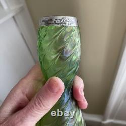 Pallme Konig Vase With Silver Collar/mouthpiece. Lustre Art Nouveau