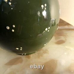 Paul Wranitzky Antique Ceramic Olive Green Vase Circ 1880 Ladybird Design