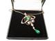 Pendant Art Nouveau Matte Aged Gold Pendant Necklace, Genuine Green Agate
