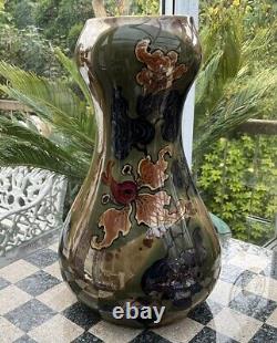RARE 11 Antique VASE ERNST WAHLISS PERGAMON LUSTRE GREEN ART NOUVEAU Black Mark
