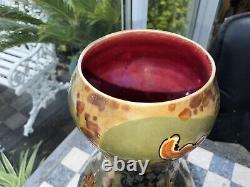 RARE 11 Antique VASE ERNST WAHLISS PERGAMON LUSTRE GREEN ART NOUVEAU Black Mark