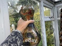 RARE 11 Antique VASE ERNST WAHLISS PERGAMON LUSTRE GREEN ART NOUVEAU Black Mark