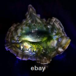 RARE 1900 KRALIK Hand Blown Pulled JACK IN THE PULPIT Splatter Vase Art Nouveau