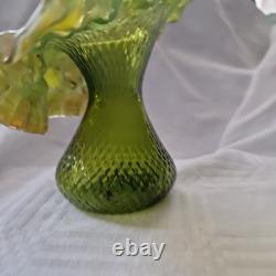 RARE 1900 KRALIK Hand Blown Pulled JACK IN THE PULPIT Splatter Vase Art Nouveau